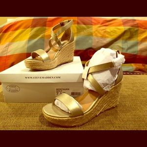 Steve Madden  -Mantaukk 7.5.  nice gold/metallic